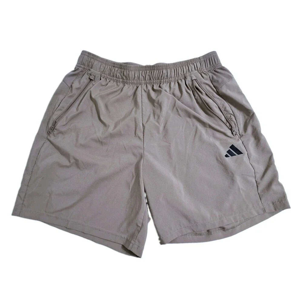 Adidas Aeroready Shorts Men's Large Brown Tan Woven Run Gym Summer Essentials